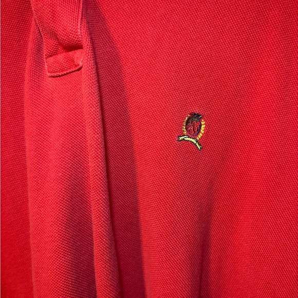 Vintage Tommy Hilfiger Polo Short Sleeve Men's Red Classic 90's Y2K Size XXL - Picture 2 of 4